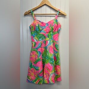 Lilly Pulitzer Willow Fit & Flare 100% Cotton Sundress‎ Sz 0